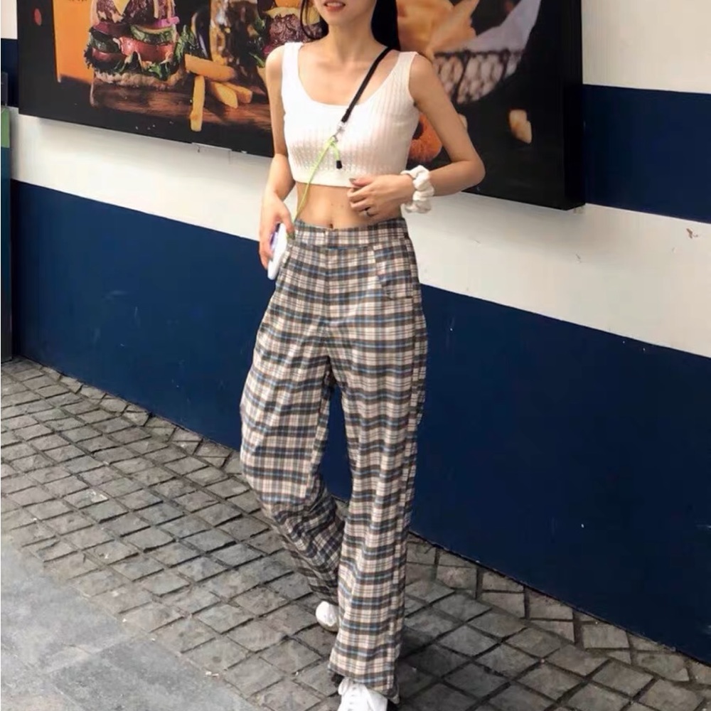 Brandy Melville style plaid pants